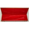 Image 1 : Beautiful custom wood display case for two  lever action carbines with padded red velour  lining in 