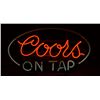 Image 1 : Small Coors on Tap neon bar sign approx. 10”  x 19” in fine condition at time of  description; great