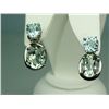Image 2 : Superb 14 karat white gold ladies drop design  earrings set with a combination of green  Amethyst an