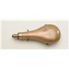 Image 2 : Beautiful huge brass shotgun flask approx.  10” overall with graduated charger and  hanging rabbit a