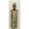 Image 1 : Small bronze on greenstone base signed F.G.  on reverse and dated 1910.  Possibly Czar  Alexander fr