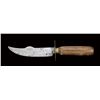 Image 1 : Small belt knife by Hayes Brothers. Approx.  9” overall with 4-3/4” blade. Very thin and  unusual sh