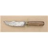 Image 2 : Small belt knife by Hayes Brothers. Approx.  9” overall with 4-3/4” blade. Very thin and  unusual sh
