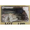 Image 2 : Crosman Model 38T/.177 DA pellet revolver,  .177 cal., 6” barrel, mat black finish,  checkered brown