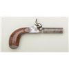 Image 1 : Belgian folding trigger percussion single  shot muff pistol, .45 cal., 2-1/2” barrel,  nickel finish