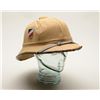 Image 1 : German WW II era tropical helmet in overall  good condition with tan canvas cover, some  deteriorati