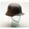 Image 1 : German WW II era metal helmet with old camo  painting in overall uncleaned good condition;  partial 