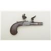 Image 1 : Single shot flintlock folding trigger  derringer.45 cal., box lock, unmarked maker,  2’ cannon barre
