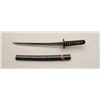 Image 2 : Japanese Wakasashi sword and wood scabbard in  overall good condition with ray skin wrapped  grip, c