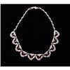 Image 1 : One 18k white gold vintage ruby and diamond  necklace set with 10 oval rubies weighing  4.05ct, and 
