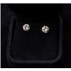 Image 1 : One pair of diamond studs weighing 1.85ct  total approx. 0.92ct each, set in 14k yellow  gold.  Est.