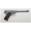 Image 1 : Early Colt Woodsman semi-auto target pistol,  .22LR cal., 6-1/2” barrel, blue finish,  checkered woo