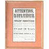 Image 1 : Framed and matted older reproduction print of  a famous Civil War era poster calling for  “Sharp Sho