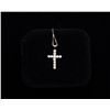 Image 1 : One 18k white gold cross set with fine VS 1  diamonds weighing 0.54ct and 14k chain.   Est.:  $350-$