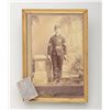 Image 1 : Lot of two collectibles including a framed  Cabinet photo of a U. S. soldier in dress  uniform with 