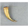 Image 1 : Old powder horn approx. 9-1/2” overall with  wood plug in overall good condition.  Est.:   $100-$200