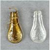 Image 1 : Lot of two hand-blown glass powder flasks,  one clear the other in a brown tone, both  with game sce