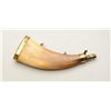 Image 1 : Powder horn with brass charger and base,  approx. 9” overall in very good condition.   Est.:  $100-$