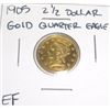 Image 1 : 1905 2 1/2 Dollar Gold Quarter Eagle *EXTRA FINE GRADE* Red Book Value is $350.00+!!