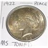 Image 1 : 1922 Peace Silver Dollar *MS TONED NICE COIN*!!