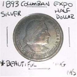 1893 Columbian Expo Silver Half Dollar *MS GRADE BEAUTIFUL TONING*!!