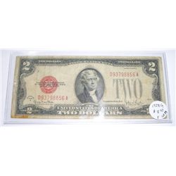 1928 Series G $2 Red Seal Bill *FINE GRADE* Serial # D93798856A!!