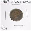 Image 1 : 1907 Indian Head Penny *FINE GRADE NICE COIN*!!!