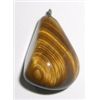 Image 1 : Tiger Eye Polished Pendant with a Screw Eye Drilled in for Chain!! Total Weight is 75 cts!!