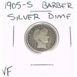 1905-S Barber Silver Dime *VERY FINE GRADE*!!