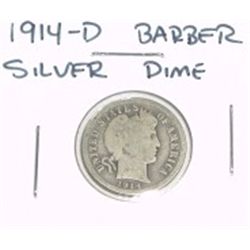 1914-D Barber Silver Dime!!