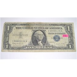 1957 Series B $1 Silver Certificate Serial # V66665136A!!
