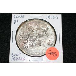 1876-S Trade $1, chop marks