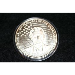 2000 Republic of Liberia $10 coin, "George W. Bush", COA included