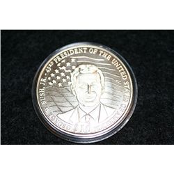 2000 Republic of Liberia $10 coin, "George W. Bush", COA included