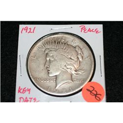 1921 Peace one dollar, keydate