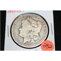 1891-CC Silver Morgan one dollar