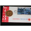 Image 1 : Samuel Adams/Patrick Henry Bicentennial First Day Cover commerative medal w/stamps