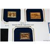 Image 1 : First Day Issue Gold Replica Stamp w/stamps, lot of 3, 1912 Two Cent Panama Canal, 1909 Two Cent Hal