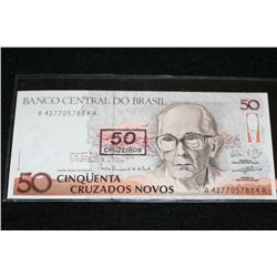 Foreign Bank Note, Banco Central Do Brasil 50 Cinquenta Cruzados Novos
