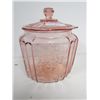Image 1 : Pink depression glass cookie jar