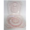 Image 1 : 2 Pink Adam square saucers