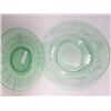 Image 1 : 2 green depression glass plates
