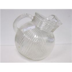 Crystal vertically ribbed tilt jug pitcher with ice lip