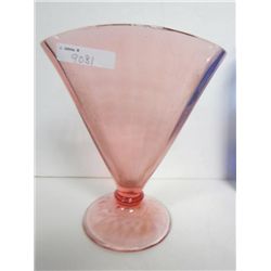 Pink fan vase-plain design-7 3/4