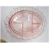 Image 1 : Pink old colony three part relish dish 10 1/2"