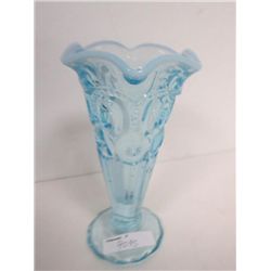 Light blue opalescent circle  vase