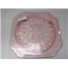 Image 1 : Footed square pink cake plate