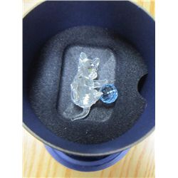 Swarovski crystal cat with blue ball #A7619