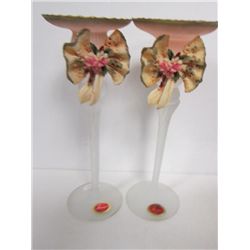 Pair candle stick Murano glass