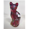Image 1 : Fenton iridized cat in red purple and green